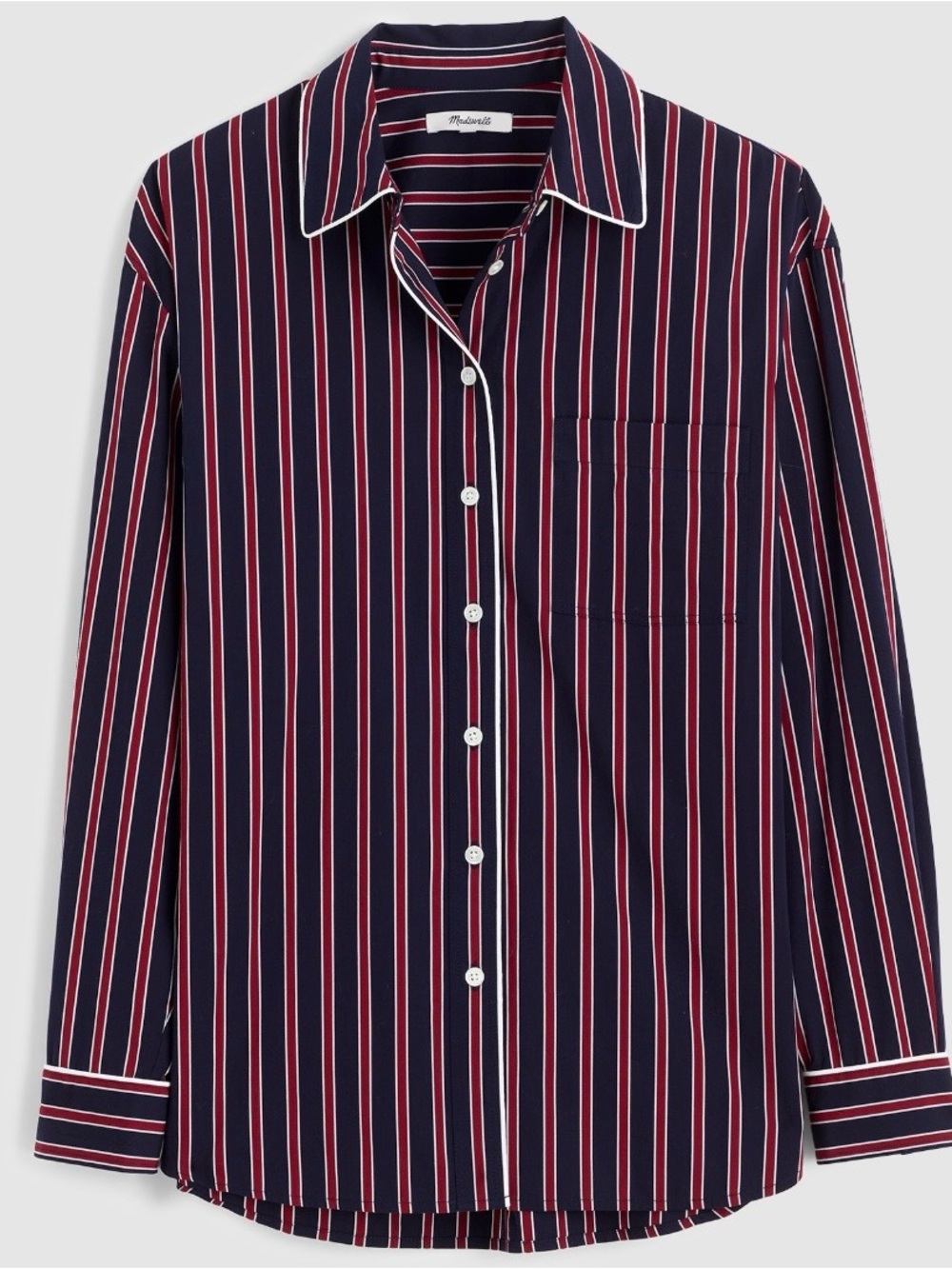 Madewell- Navy Stripe Button-Up Shirt